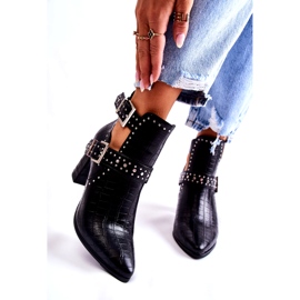 WJ2 Ženske čizme na petu sa štrasima, crni Kelin crna 3