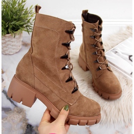 Ženske čizme izolirane na Camel Jezzi bloku smeđa 2