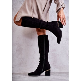 PS1 Klasične čizme od brušene kože s patentnim zatvaračem crne boje crna 2