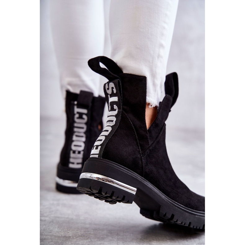 PS1 Crne Elvera čizme od brušene kože s izrezima crna 2