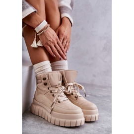 FG2 Udobne čizme na bež Sanchio platformi 1