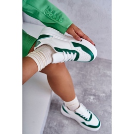 FB2 Ženske niske sportske cipele na platformu bijele i zelene Kyllie bijela 8