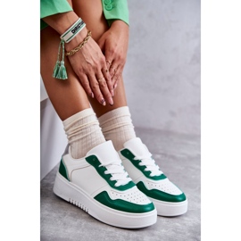FB2 Ženske niske sportske cipele na platformu bijele i zelene Kyllie bijela 7