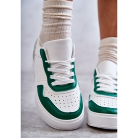 FB2 Ženske niske sportske cipele na platformu bijele i zelene Kyllie bijela 3