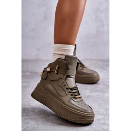 Ženska visoka topla sportska obuća Lexa Green kaki zelena 1