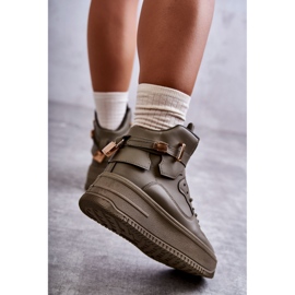 Ženska visoka topla sportska obuća Lexa Green kaki zelena 2