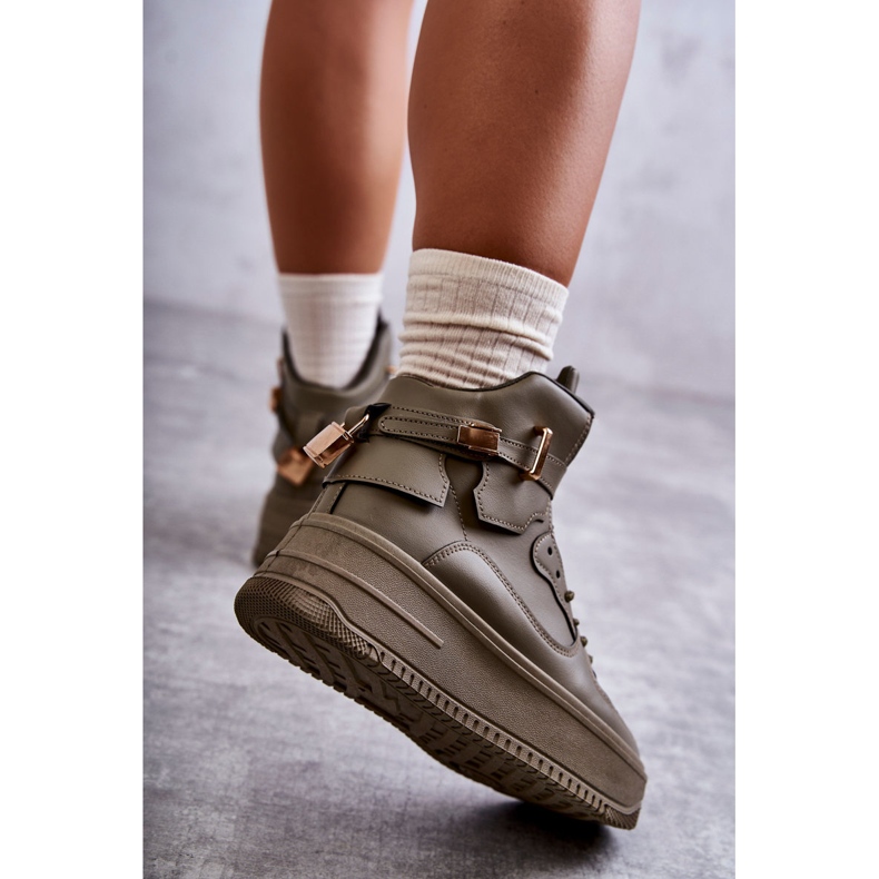 Ženska visoka topla sportska obuća Lexa Green kaki zelena 2