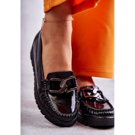 PL5 Ženske kožne mokasine na crnoj Venesia platformi crna 1