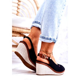 PS1 Ženske udobne sandale s kopčom crne Thallas crno 4