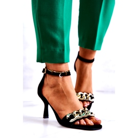 Antilop sandale na visoku petu Laura Messi 2366 Crna crno 2