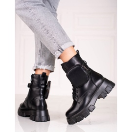 Crne ženske radnice na vezanje s torbom crna 1