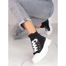 Ženske crne tenisice s visokim Shelovet gornjištem crno 1