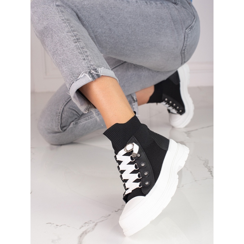 Ženske crne tenisice s visokim Shelovet gornjištem crna 1