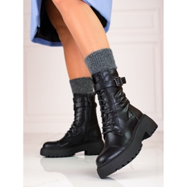 Visoke crne ženske torbe sa Shelovet vezicama crna 1