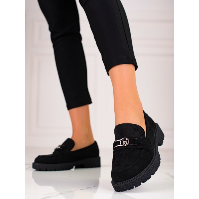 W. Potocki Potocki ženske natikače od brušene kože crno 1