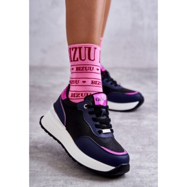 Ženske sportske cipele na Wedge GOE KK2N4081 crno-tamnoplave crna 1