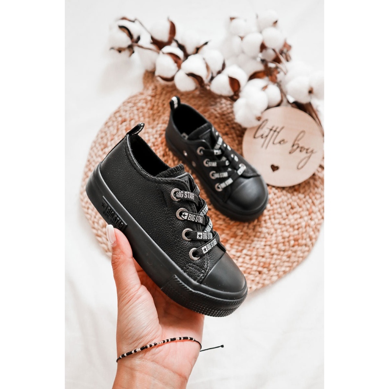 Dječje kožne tenisice Big Star KK374061 crne crna 1