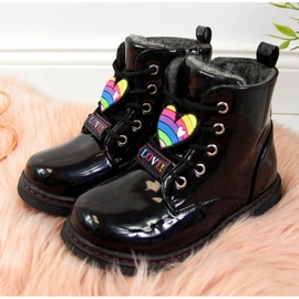 Crne čizme za djevojčice izolirane Jr EVE318A bijela crno 2