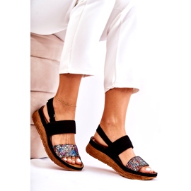 Kožne ženske sandale Maciejka 04142-20 crne crno raznobojna 2