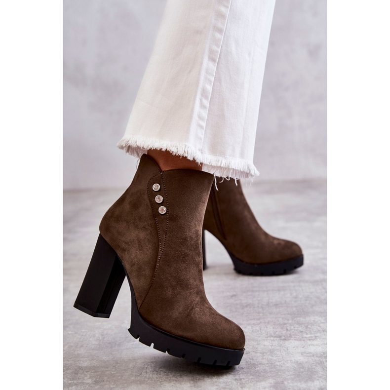 PG1 Čizme od brušene kože na Lagerlla stupu kaki zelena 1