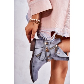 PG1 Ženske visoke čizme s plavim Alisa ornamentima plava 5