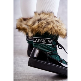 FM1 Ženske čizme za snijeg na vezanje Green Santero zelena 2