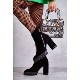 Moderne antilop čizme na visoku petu Laura Messi 2509 crne crno 1