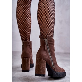 Modne antilop čizme na visoku petu Laura Messi 2509 smeđe smeđa 2