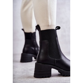 Ženske crne tople čizme na petu Abella crna 2