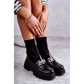 FE1 Ženske čizme s čarapom natikačem crne Sofia crna 2