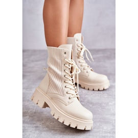 FS1 Ženske radničke čizme s čarapama Bež Abigail 1