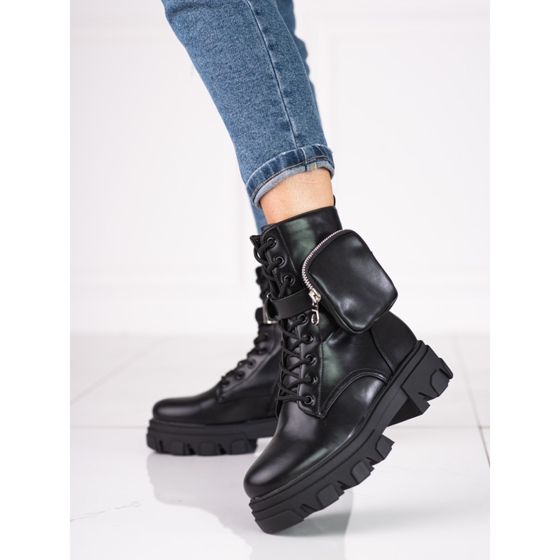 Ženske radnice s džepom Shelovet crno 2