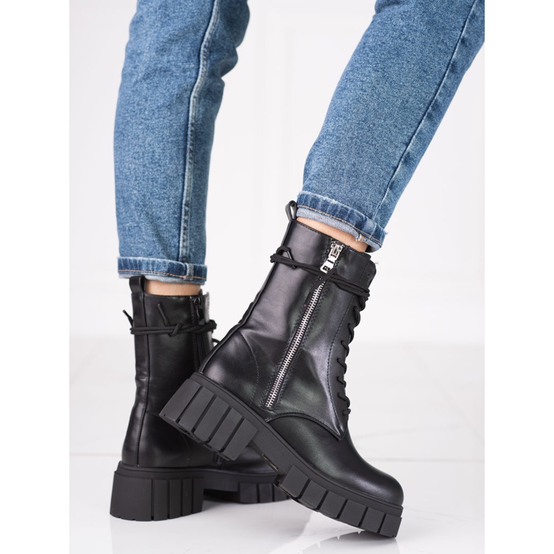 Ženske radnice Shelovet s ukrasnim patentnim zatvaračem na gornjem dijelu crna 1