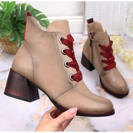 Ženske izolirane čizme Vinceza JAN147B bež boje na visoku petu 1