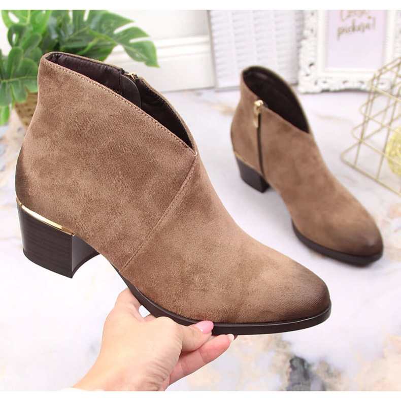 Filippo Tople ženske čizme od brušene kože u bež boji Vinceza 1