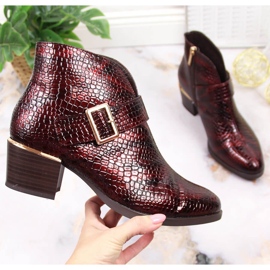 Lakirane čizme za žene izolirane krokodil bordo Vinceza klaret 1