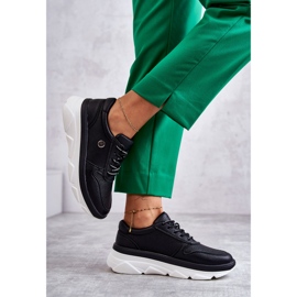 Vinceza Ženske crne kožne sportske cipele Camrose crna 1