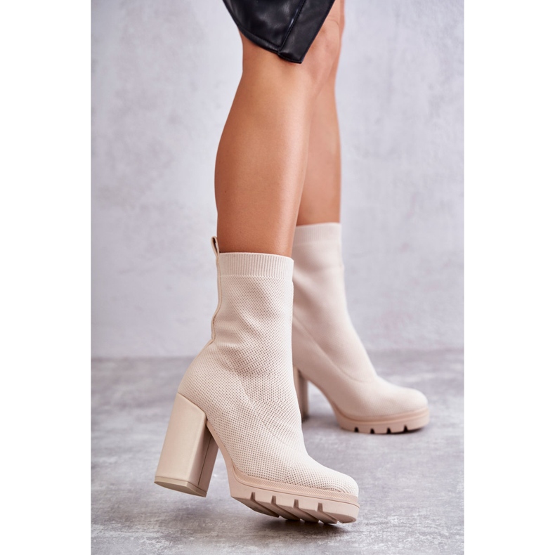 FB2 Bež Louve čizme od ženskog materijala smeđa 1