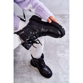 Ženske čizme za snijeg na vezanje GOE KK2N4017 crne crna 1