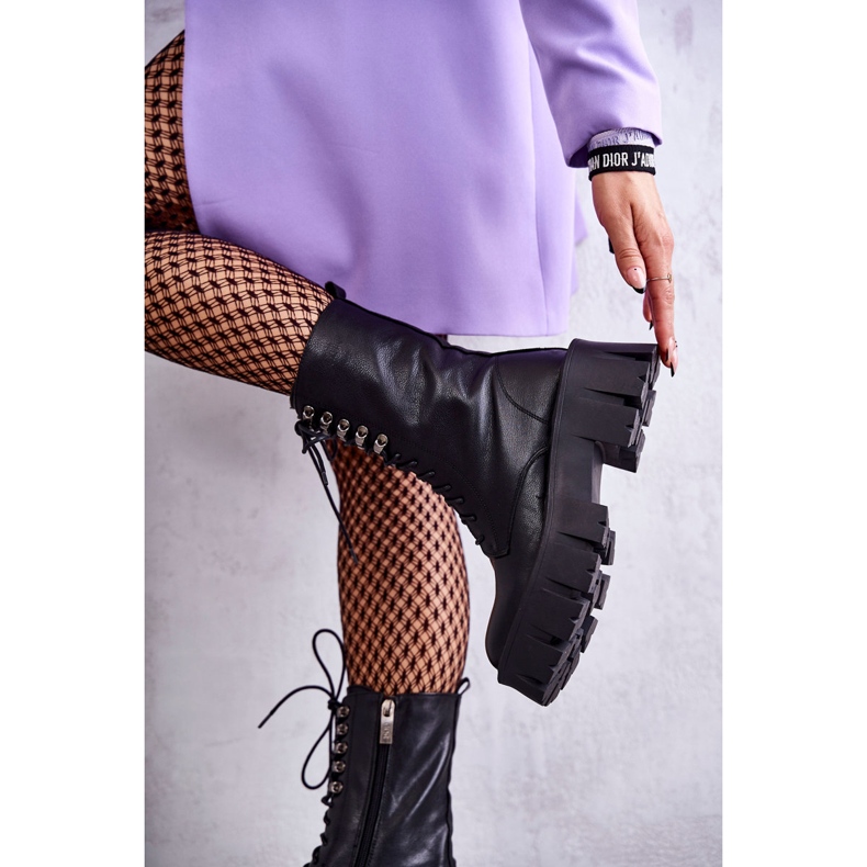 Kožne tople čizme GOE KK2N4013 Crne crna 2