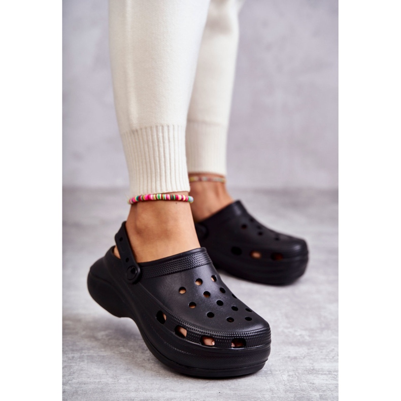 FS1 Ženske Crooks crne pjenaste papuče Coline crna 1