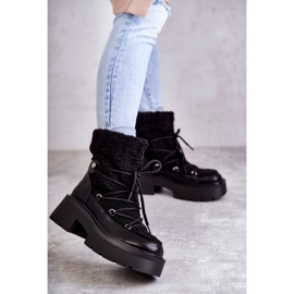 Ženske crne Sanna čizme za snijeg s ovčjom kožom crno 1