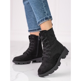 Ženske Shelovet crne torbe od brušene kože s čipkom crno 2