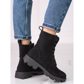 Ženske Shelovet crne torbe od brušene kože s čipkom crna 1