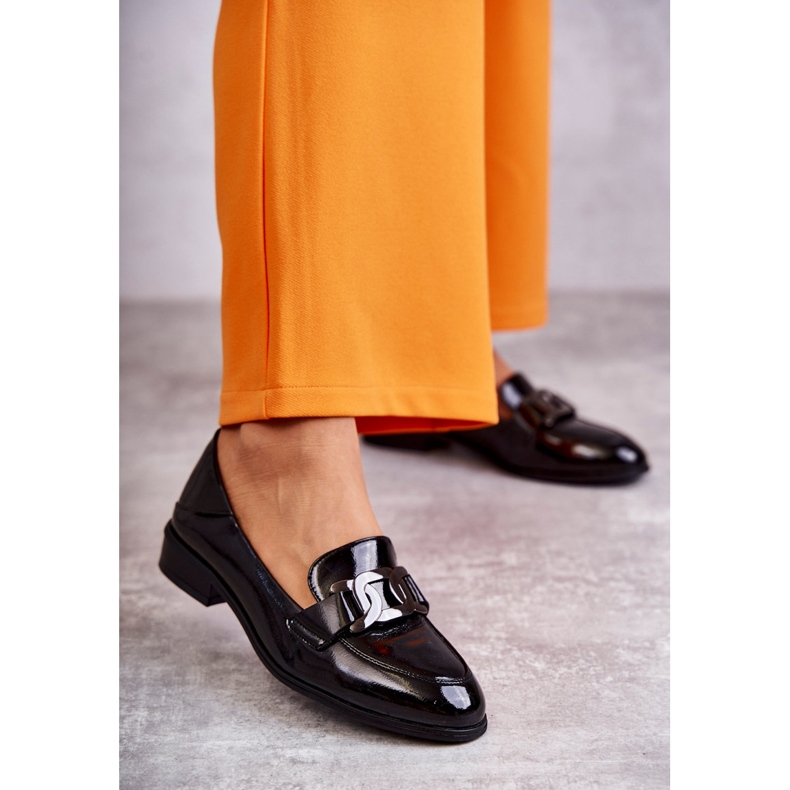 Vinceza Moderne lakirane cipele Loafers crni trine crna 1