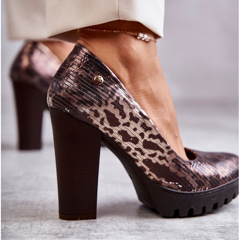 Kožne cipele na šipku Maciejka 02629-02 Smeđe smeđa 2