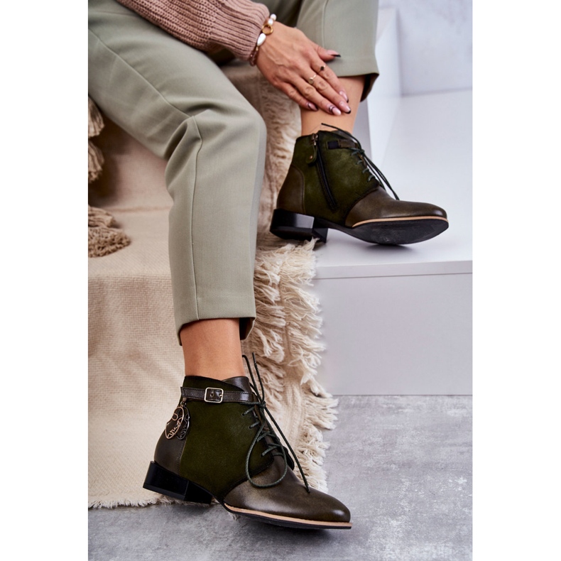 Ženske kožne čizme Maciejka 5743A-09 Zelene zelena 2