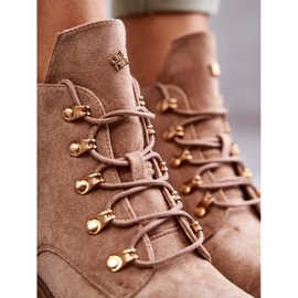 S.Barski Klasične ženske čizme Telma bež boje od brušene kože 2