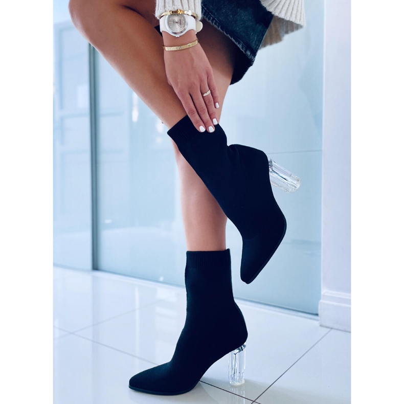 Gležnjače Carolyn Black na visoku petu crna 2