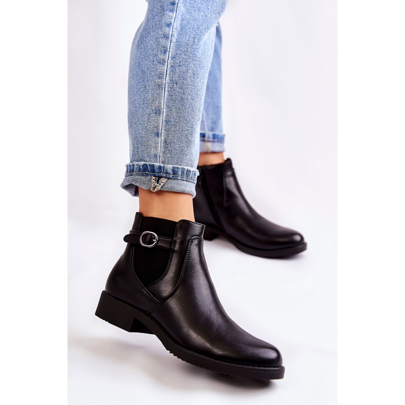 PJ1 Ženske tople čizme Jodhpur Black Janette crno 1